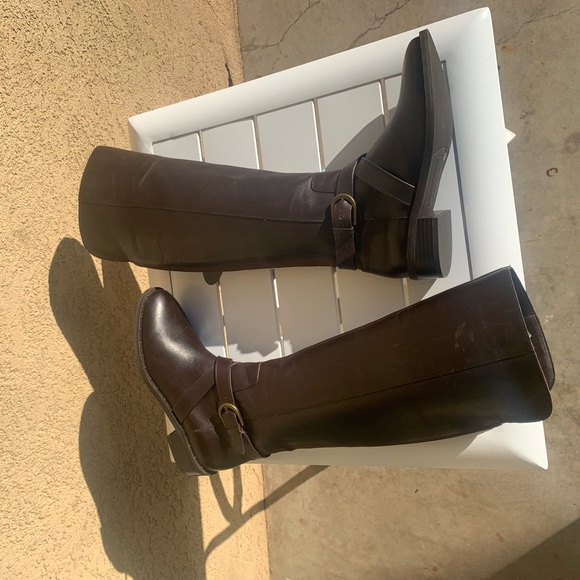 NWT INC International Concepts dark brown leather tall boots size 6.5M - Picture 13 of 16